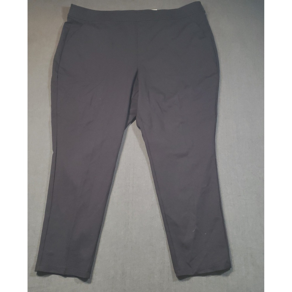 Croft & Barrow Ponte Straight‎ Pants Womens 3X Black Stretch Pull On